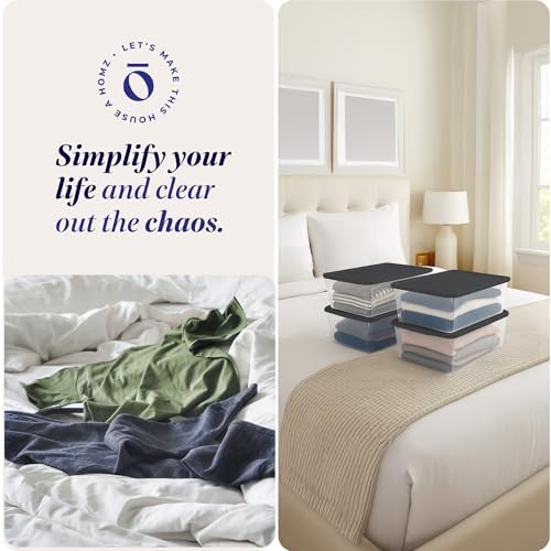 HOMZ Snaplock, Small Clear Plastic Storage Organizer Bins w/Lids, 4 Pack