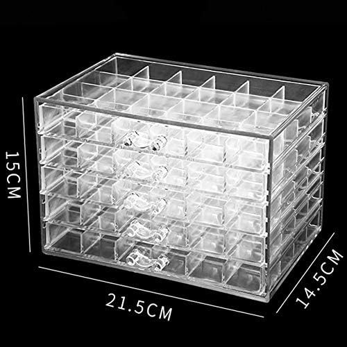HOKY 120 Grids Transparent Acrylic Nail Display Organizer Makeup Jewelry Nail Art Cosmetic Display Rack Drawer Boxes Org