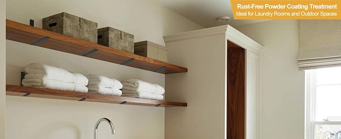 8 Pack - L 14" x H 8" x W1.5, 5mm Thick Black L Shelf Bracket, Iron Shelf Brackets, Metal Shelf Brackets, Floating Shelf, Shelf Supports with Screws