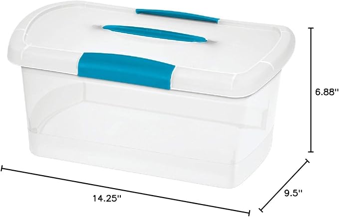 Sterilite 18948606 Medium Showoffs Storage Box, Clear/blue