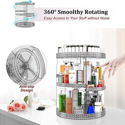 Awenia Makeup Organizer 360-Degree Rotating Plus Size, Adjustable Makeup Storage, 7 Layers Large Capacity Cosmetic Stora