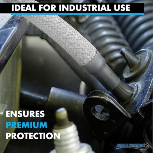 Kable Kontrol Braided Cable Sleeve Split Wrap 3/4" 10 Ft - Platinum Gray