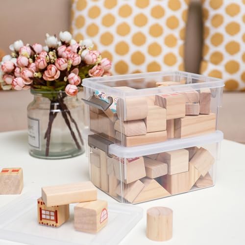 8Packs 3.2Qt Small Clear Storage Bins with Lids, Plastic