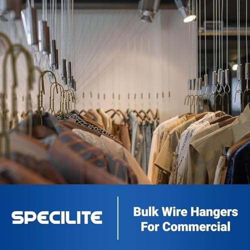 SPECILITE Wire Metal Clothes Hangers Bulk 50 Pack, Ultra Thin, Bronze