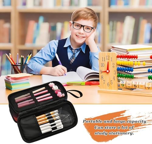 Custom Dragon Phoenix Pencil Case Box Boys Girls Personalized Name Large Pencil Pouch Stationery Pen Bag Organizer for Kids Adults School Office