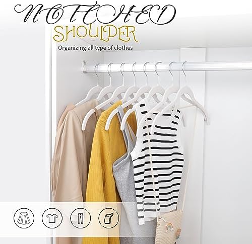 ManGotree 16.5'' Velvet Shirt Hangers with 360° Swivel Hook 50 Pack White