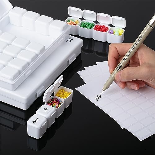 Mr. Pen- Bead Storage Containers, 28 Grids, 2 Pack, White