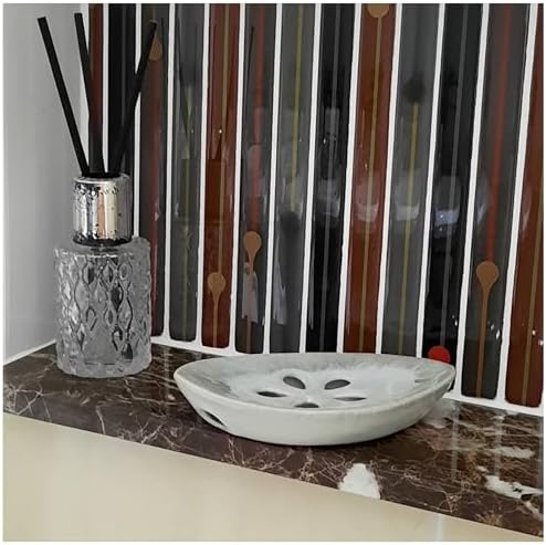 Ceramic Soap Dish with Self Draining Tray for Bar Soap, Bathroom, Kitchen (SmokyWhite)
