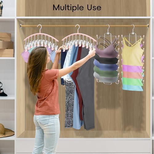 TomCare 4 Pack Space Saving Hangers, Tank Top and Leggings Organizers