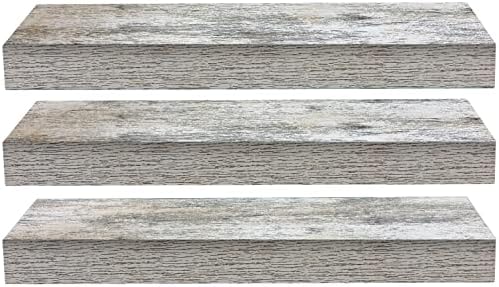 Sorbus 16 Inch Wood Floating Shelves for Wall (3 Pack, Rustic)