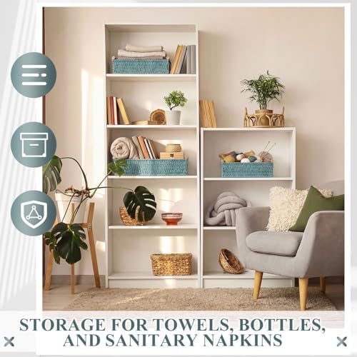 Boao 3 Pcs Boho Storage Wicker Baskets Handmade Woven Decorative Paper Rope Baskets for Organizing with Handle Counterto