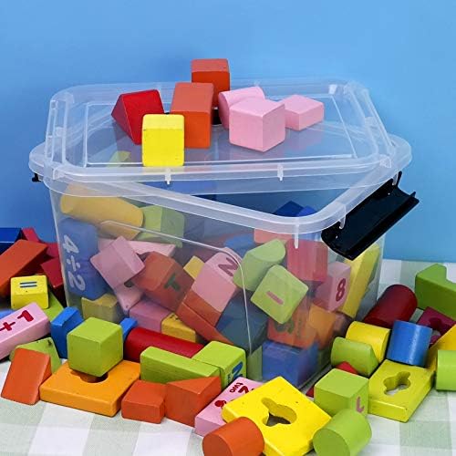8 Quart Plastic Storage Clear Latch Boxes, Clear Containers with Lids and Handles, 6 Packs