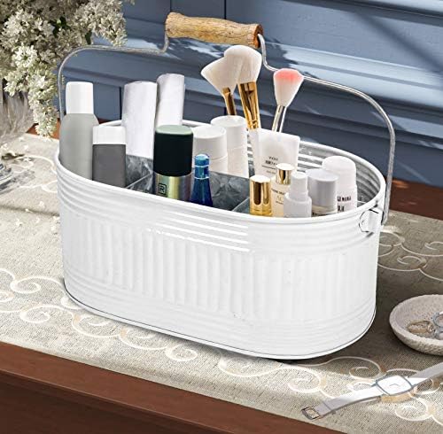 Alpha Living Home White Silverware Organizer, Farmhouse Cutlery Holder Tray