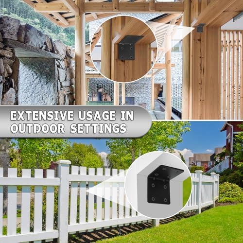 8 Pack L Brackets for Wood Matte Black Strong Corner Brace, Ribbed Corner Brackets for Wood Projects Furniture Fix and R