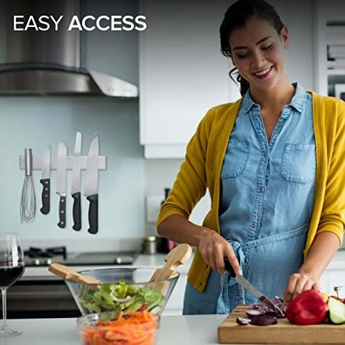 Modern Innovations 10 Inch Stainless Steel Magnetic Knife Bar with Multipurpose Use as Knife Holder, Knife Rack, Knife S