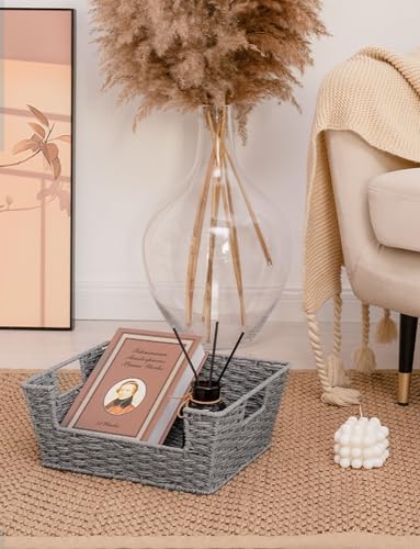 StorageWorks Pantry Baskets for Organizing, Woven Baskets, Round Paper Rope