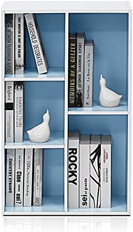 Furinno LUDER Book Shelf, 5-Cube Bookshelf, Reversible Bookcase, 9.4 x 19.5 x 31.5, Easy Assembly, for Living Room, Bedr