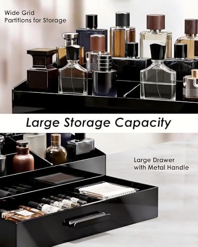 ProCase Cologne Organizer for Men with Drawer, Bathroom Organizer -1 Layer