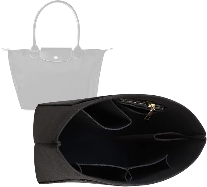 Lckaey Purse Organizer Insert for Le Pliage Neo Handbags women Felt Insert Organizer1012black-M
