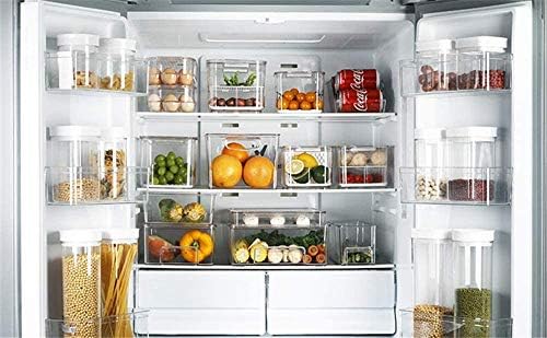 SANNO Freezer Containers Food Storage Containers Fridge Containers Plastic Organization Storage Bin for Fridge, Freezer,