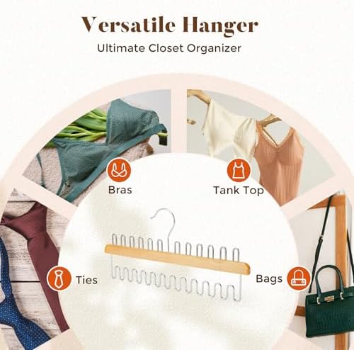 HOUSE DAY Closet Organizers and Storage, Tank Top Hangers, Rotatable Bra Organzier for Closet, Max 48 Storage Capacity S