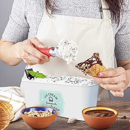 ZICOTO Set of 2 Reusable Ice Cream Tub Containers 1.6 Quart Ea. with Lids