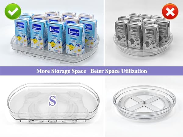 Incostar 360° Rotating Lazy Susan Turntable - Multifunctional Rectangular Organizer 15.1" x 11.4" for Refrigerator, Cabi