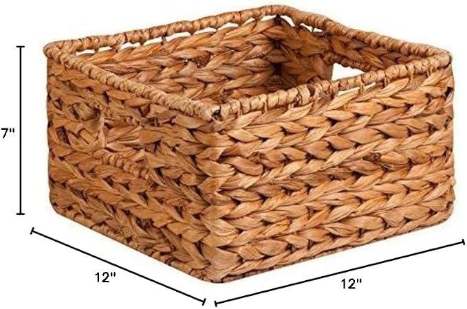 Honey-Can-Do Banana Leaf Storage Baskets –Water Hyacinth Woven Basket,Decorative Baskets for Shelves,Basket for Gifts,Closet,Pantry,and Home Organization,Set of 3,Multi-Size,(Pack of 3)
