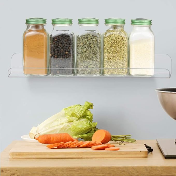 Weiai Clear Acrylic Shelves 15" Floating Wall Mount Ledge Display Bookshelf 6Pack
