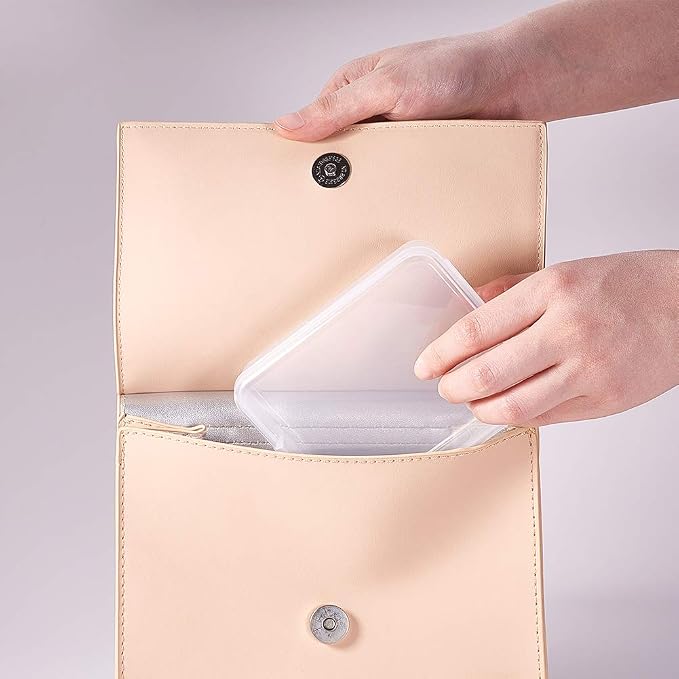 BENECREAT 10 Packs 3.7x4.7x1.1" Clear Rectangle Plastic Storage Box Bead Storage Containers with Lids for Cards, Clips and Other Craft Accessories