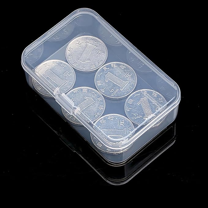 12 Pieces Clear Plastic Box Containers (3.27 x 2.13 x 1.02 inch) with Lids for Tiny Items and Other Craft Projects