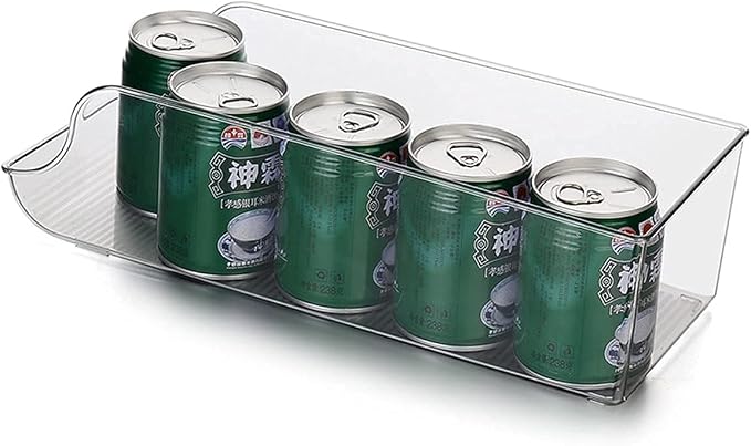 2Pcs Soda Can Organizer for Refrigerator, Refridge Organization and Storage, Canned Goods Organizer for Pantry, Produce Containers for Fridge, Clear Plastic Fruit Storage Containers for Fridge