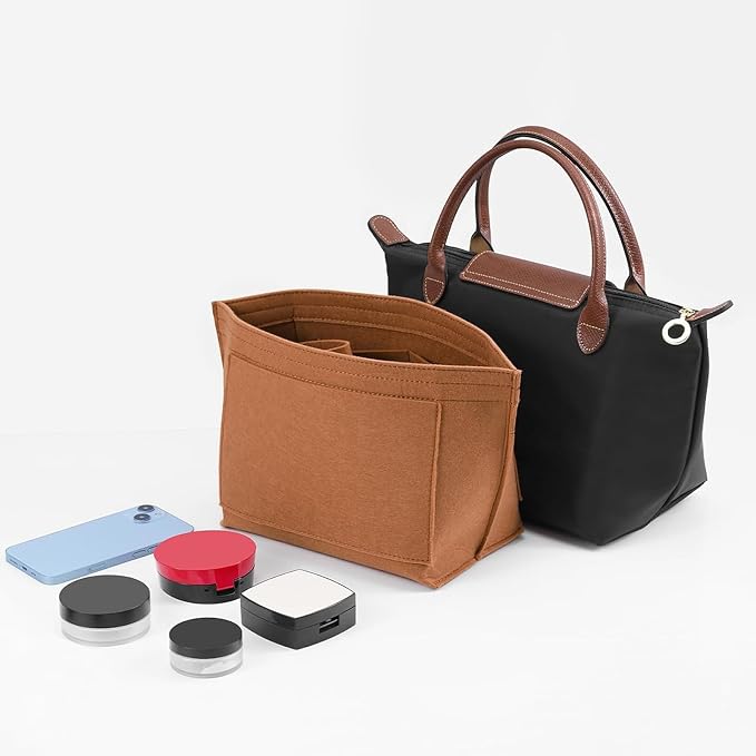 LOUKAYCCI Purse Organizer Insert for Le Pliage Medium Handbags Insert(EarthColor, Medium)