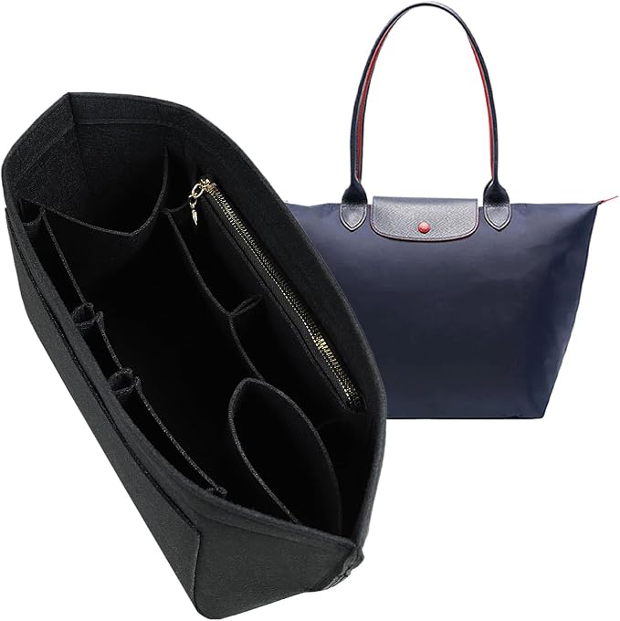 Felt Organizer Insert for Longchamp Le Pliage Handbag Women Purse organizer 1012-25black-M
