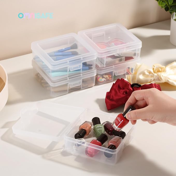 Clear Plastic Hobby Art Craft Organizer, Storage Containers | Stackable Design, Clear, Latching Lid, High-Grade Material, for Pencil Box, for Crayon