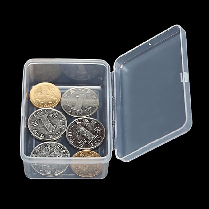 12 Pcs Rectangle Clear Craft Supply Case (2.99 x 2.05 x1.18 inch) - Clear Plastic Box Containers for Jewelry Findings and Art Supplies