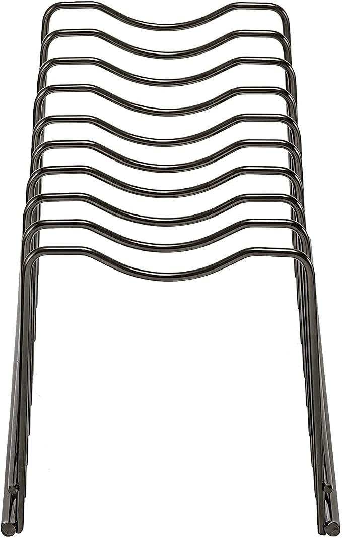 Pot Lid Organizer, Stainless Steel Pot Lid Storage Rack Holder, Cutting Board, Bakeware, Pots & Pans, Serving Trays, Reusable Containers in Cabinet Pantry on Countertop(Satin Nickel, 2)