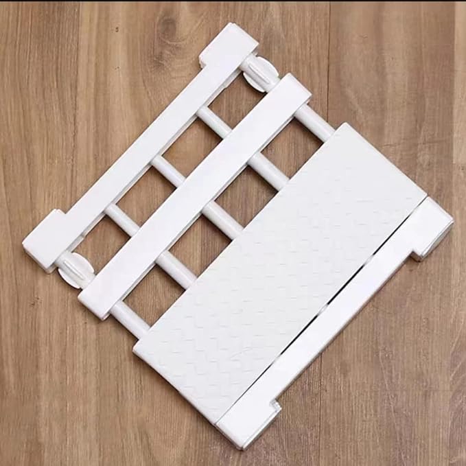 Closet Shelf Dividers Expandable Wardrobe Organizer System Tension Rod Adjustable Storage Rack Hanger Separators 9.45'' Width for Bedroom Bathroom Kitchen Bookshelf Office - White