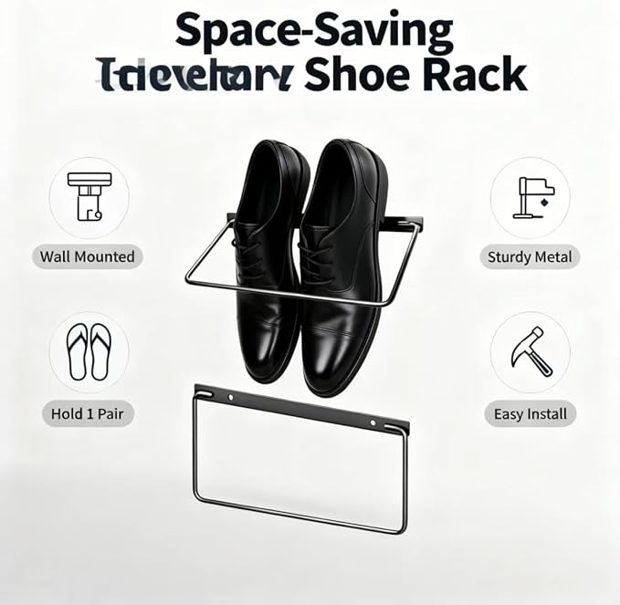 2-Pack Stackable Shoe Rack Organizer, Space-Saving Storage Shelves for Closet, Entryway & Bedroom