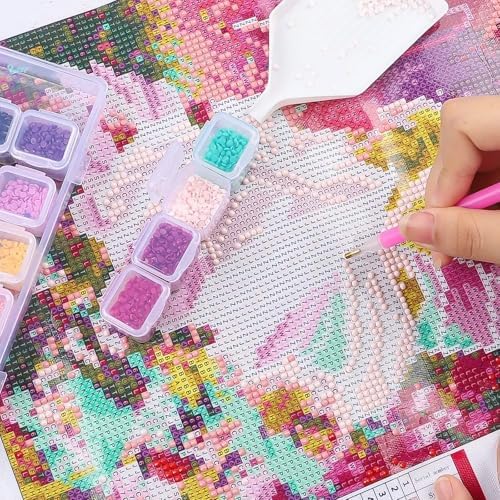 SGHUO Diamond Painting Storage Boxes 3 Pack 28 Grid Plastic Bead Organizer