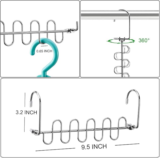 Meetu Closet Organizer - 9.5 Inch Cloth Hanger Magic Space Saving Hangers for Wardrobe Organization (Pack of 8)