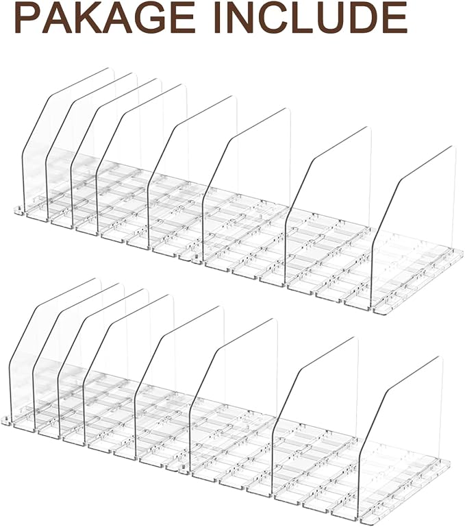 Purse Organizer for Closet, Adjustable Clear Handbag Storage Holder, Acrylic Purse Organizer for Closet Organization, Shelf Divider, Perfect for Bedroom, Living Room, Home