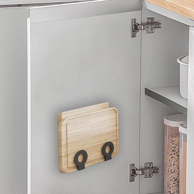 Kitchen Wall-Mounted Cutting Board Holder – Hanging Pot Lid Rack - Under Cabinet Cutting Board Hanger