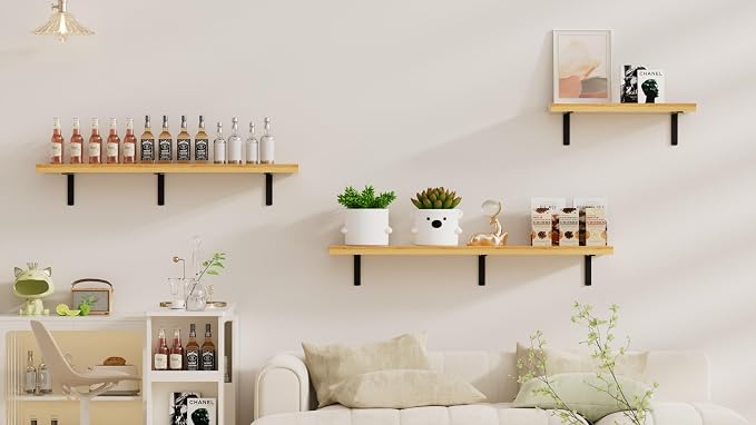 16 Pack - L 12" x H 8" x W1.5, 5mm Thick Black L Shelf Bracket, Iron Shelf Brackets, Metal Shelf Brackets, Floating Shelf, Shelf Supports with Screws