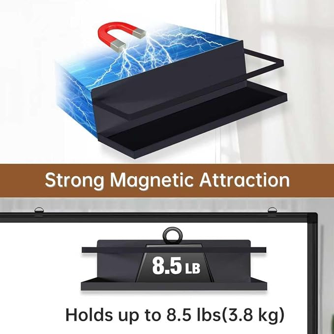 VANPET Magnetic Spice Rack for Refrigerator, Magnetic Fridge Shelf for Kitchen Spice Organizer, Spice Rack Wall Mount, Fridge Organizers and Storage (2, Black)