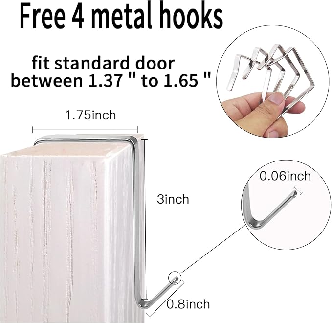 Clear Crystal 1 Pack 35 Pockets Large Hanging Shoe Organizer Over The Door Shoe Rack for Closet Door Storage Shoe Holder Hanger, 4Hooks, grey