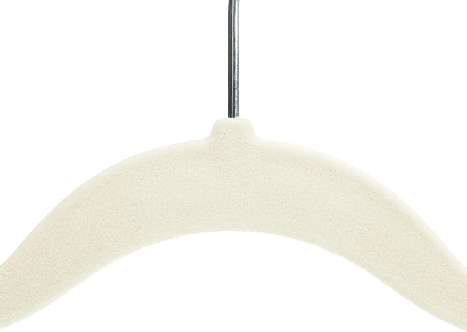 Titiroba 22AB038 Non-Slip Heavy Duty Hanger, Set of 30, Velvet, Ivory