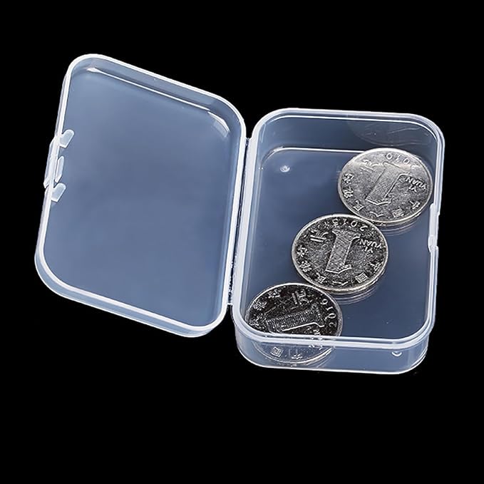 12Pack Rectangle Plastic Clear Storage Containers Box, 2.91x1.93x0.79 Inchs,Small Plastic Containers for Small Items, Jewelry, Earrings, Necklace, Rings, Cosmetics, Threads, Beads, Crafts etc.