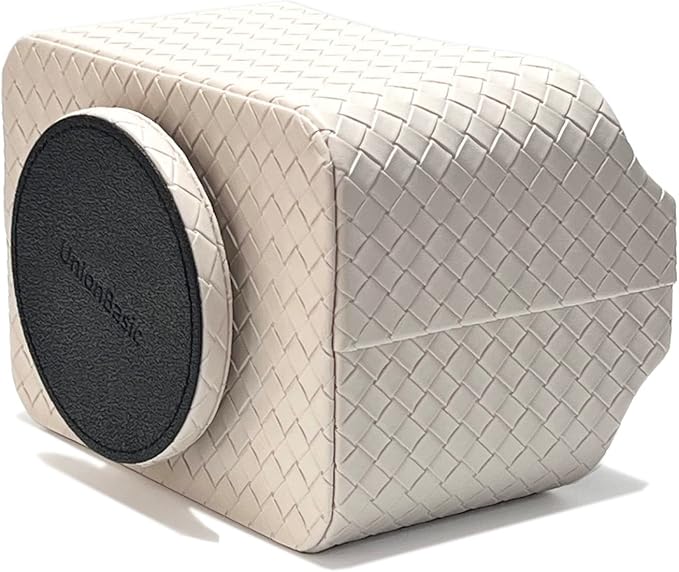 UnionBasic Rotating Desk Organizer, 360 Desk Spinning Caddy, Desktop TV Guide/Mail/Media/Remote Controller Holder Organizer, Woven Beige