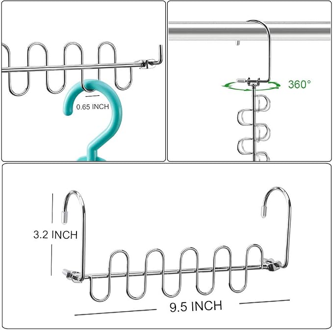 Meetu Space Saving Hangers Magic Cloth Hanger Metal Closet Organizer for Wardrobe Organization (Pack of 20)